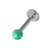 Steel Labret with Synthetic Opal Ball 1.2mm 1.2mm, 10mm 3mm, Green Opal - alternative image