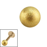 Zircon Steel Threaded Shimmer Balls 1.6mm (Gold colour PVD) 1.6mm, 4mm. One ball only.
