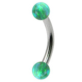 Steel Micro Curved Barbell with Synthetic Opal Balls 1.2mm - SKU 29043