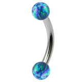 Steel Micro Curved Barbell with Synthetic Opal Balls 1.2mm - SKU 29045