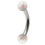 Steel Micro Curved Barbell with Synthetic Opal Balls 1.2mm - SKU 29046