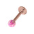 Rose Gold Steel Labret with Synthetic Opal Ball 1.2mm 1.2mm, 6mm 3mm, Pink Opal - alternative image