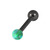 Black Steel Micro Barbell with Synthetic Opal Ball Single Ended 1.2mm gauge 1.2mm, 12mm, 3mm, Green Opal - alternative image