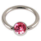 Steel Jewelled BCR 1.2mm 1.2mm, 6mm, Pink