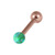 Rose Gold Steel Micro Barbell with Synthetic Opal Ball Single Ended 1.2mm gauge 1.2mm, 8mm, 3mm, Green Opal - alternative image