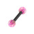 Black Steel Micro Barbell with Synthetic Opal Ball Double Ended 1.2mm 1.2mm, 10mm, 3mm, Pink Opal - alternative image