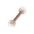Rose Gold Steel Micro Barbell with Synthetic Opal Ball Double Ended 1.2mm 1.2mm, 6mm, 3mm, White Opal - alternative image