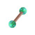 Rose Gold Steel Micro Barbell with Synthetic Opal Ball Double Ended 1.2mm 1.2mm, 6mm, 3mm, Green Opal - alternative image