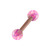 Rose Gold Steel Micro Barbell with Synthetic Opal Ball Double Ended 1.2mm 1.2mm, 6mm, 3mm, Pink Opal - alternative image