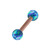 Rose Gold Steel Micro Barbell with Synthetic Opal Ball Double Ended 1.2mm 1.2mm, 8mm, 3mm, Blue Opal - alternative image