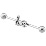 Steel Love Industrial Scaffold Barbell IND41 1.6mm, 32mm, 5mm, IND41 Love Word