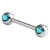 Steel Double Jewelled Nipple Bar - Front Facing Gems - SKU 29307