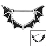 Steel Bat Wings Nipple Clicker Ring - SKU 29319