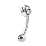 Steel Paw Print Micro Curved Bar 1.2mm - SKU 29366