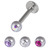 Multipack - Steel Jewelled Labret and Jewelled Balls Set 1.2mm gauge 1.2mm, 9mm, 3mm, Crystal AB, Lilac, Clear, Fuchsia - alternative image