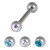 Multipack - Steel Single Jewelled Micro Barbell and Jewelled Balls Set 1.2mm Gauge 1.2mm, 9mm, 2.5mm, Crystal AB, Lt. Blue, Clear, Turquoise - alternative image