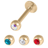 Multipack - Zircon Steel Jewelled Labret and Jewelled balls Set 1.2mm, 8mm, 3mm, Crystal AB, Turquoise, Clear, Red
