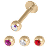 Multipack - Zircon Steel Jewelled Labret and Jewelled balls Set 1.2mm, 10mm, 3mm, Crystal AB, Fuchsia, Clear, Red