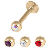 Multipack - Zircon Steel Jewelled Labret and Jewelled balls Set 1.6mm, 8mm, 4mm, Crystal AB, Purple, Clear, Red