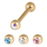 Multipack - Zircon Steel Single Jewelled Barbell and Jewelled balls Set 1.2mm, 6mm, 3mm, Crystal AB, Lt. Blue, Clear, Lt. Pink