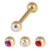 Multipack - Zircon Steel Single Jewelled Barbell and Jewelled balls Set 1.2mm, 8mm, 3mm, Crystal AB, Fuchsia, Clear, Red