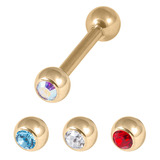 Multipack - Zircon Steel Single Jewelled Barbell and Jewelled balls Set 1.2mm, 8mm, 3mm, Crystal AB, Lt. Blue, Clear, Red