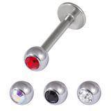 Multipack - Steel Jewelled Labret and Jewelled balls Set 1.2mm gauge 1.2mm, 10mm, 2.5mm, Red, Crystal AB, Jet Black, Clear