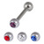 Multipack - Steel Single Jewelled Micro Barbell and Jewelled Balls Set 1.2mm Gauge 1.2mm, 8mm, 2.5mm, Purple, Red, Clear, Sapphire Blue - alternative image