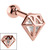 Rose Gold Steel Diamond Caged Gem Micro Bar - SKU 29673