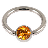 Steel Jewelled BCR 1.2mm 1.2mm, 9mm, Amber