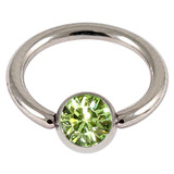 Steel Jewelled BCR 1.2mm 1.2mm, 9mm, Light Green