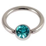 Steel Jewelled BCR 1.2mm 1.2mm, 9mm, Turquoise