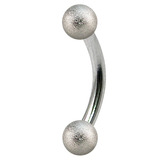 Steel Micro Curved Barbell with Steel Shimmer Balls 1.2mm 1.2mm, 5mm, 4mm