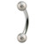 Steel Micro Curved Barbell with Steel Shimmer Balls 1.2mm - SKU 29734