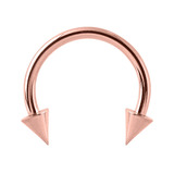 Rose Gold Steel Coned Circular Barbells (CBB) (Horseshoes) 1.2mm, 7mm, 3mm