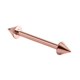 Rose Gold Steel Coned Barbell 1.6mm 1.6mm, 8mm, 4mm