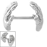 Cupped Skeleton Hands Nipple Bar - SKU 29826