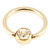 Zircon Steel Jewelled Ball Closure Ring (BCR) (Gold colour) - SKU 29836