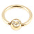 Zircon Steel Jewelled Ball Closure Ring (BCR) (Gold colour PVD) - SKU 29836