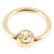Zircon Steel Jewelled Ball Closure Ring (BCR) (Gold colour PVD) - SKU 29839