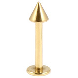 Zircon Steel Coned Labrets (Gold colour PVD) 1.2mm, 7mm, 3mm