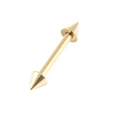 Zircon Steel Coned Micro Barbells (Gold colour PVD) 1.2mm, 5mm