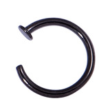 Black Steel Open Nose Ring 1.2mm, 6mm