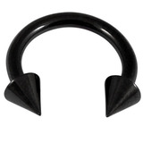 Black Steel Coned Circular Barbell (CBB) (Horseshoes) - SKU 29896