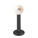 Black Steel Labret with Acrylic Pearl Ball 1.2mm 1.2mm, 5mm, 3mm White