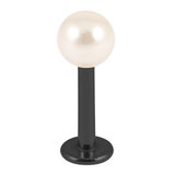Black Steel Labret with Acrylic Pearl Ball 1.2mm 1.2mm, 5mm, 4mm White
