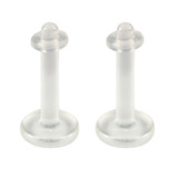 Acrylic Labret Retainers (Hide it) 1.2mm, 6mm, Pack of 2