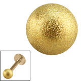 Zircon Steel Threaded Shimmer Balls 1.6mm (Gold colour PVD) 1.6mm, 8mm. One ball only.