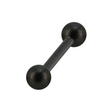 Black Steel Micro Barbell with Black Steel Shimmer Balls 1.2mm - SKU 29998