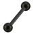 Black Steel Barbell with Black Steel Shimmer Balls 1.6mm - SKU 30016